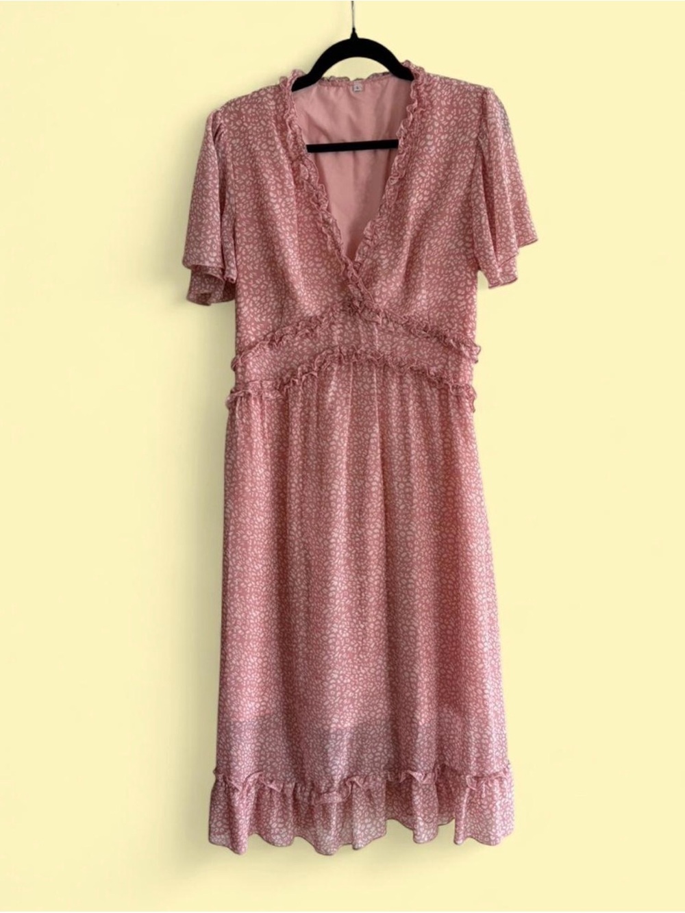 Pink cheetah Ruffle Dress - Lightweight Women's Dressy